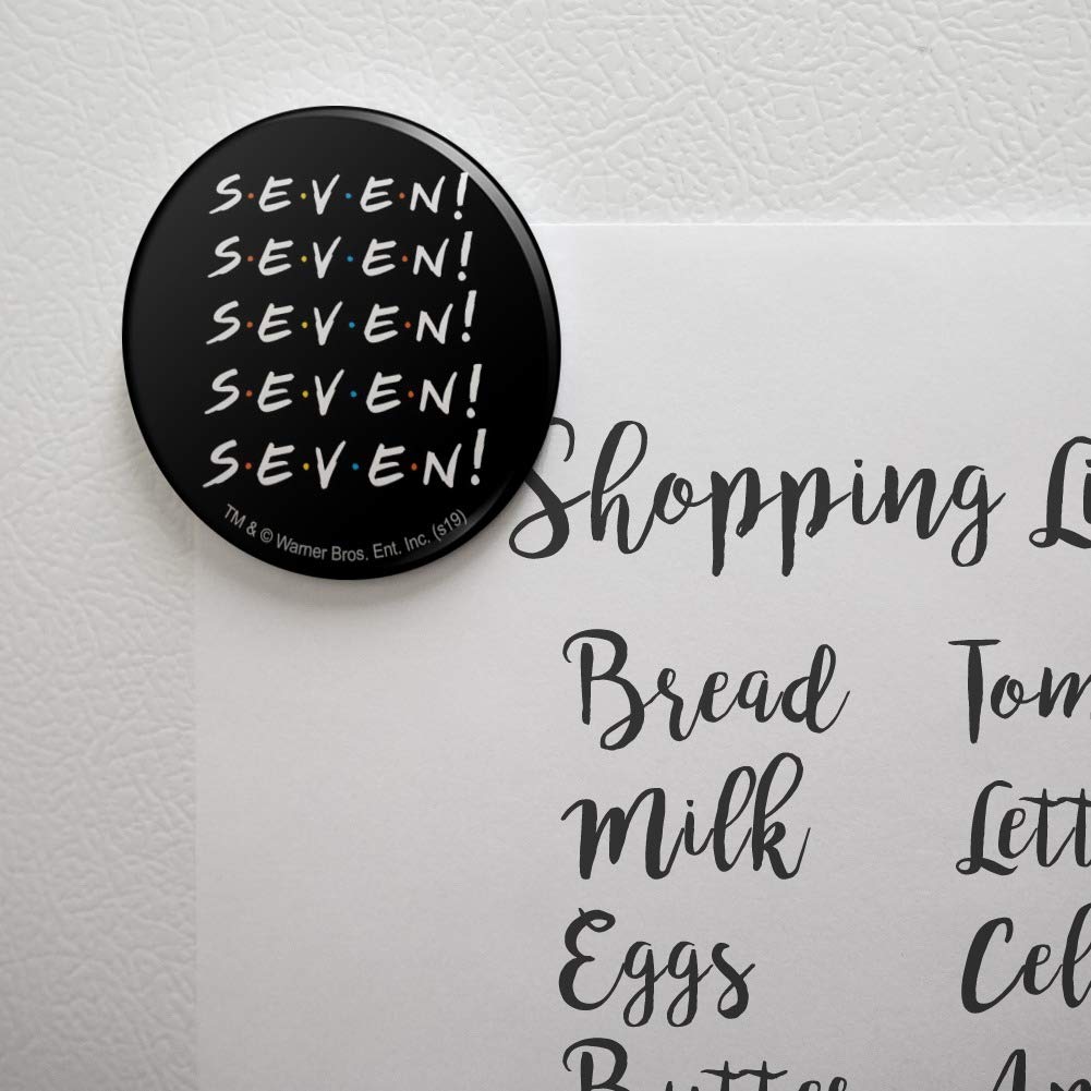 Friends SEVEN Kitchen Refrigerator Locker Button Magnet - Strong Magnetic Hooks for Fridge, Office, Dorm & Home Organization (Set of 7) - Perfect for Hanging Keys, Towels, Photos and More