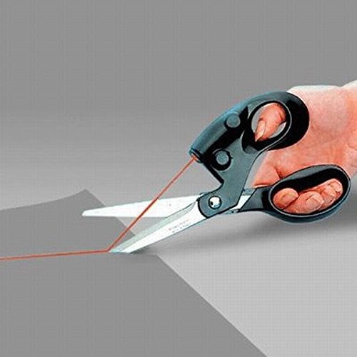 Laser Guided Scissors for Sewing - Ultra Sharp Precision Cutting Tool with Straight Line Guide - Perfect for Fabric, Crafts & Household Use