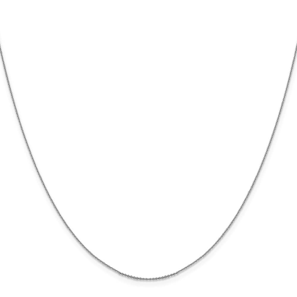 14K White Gold Bright Cut Cable Chain Necklace - 20 Inches x 0.8 mm | FJC Finejewelers | Elegant Jewelry for Women, Perfect for Gifts, Weddings & Special Occasions