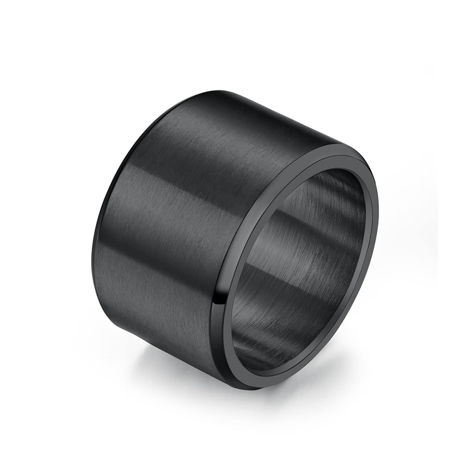 Promise Rings for Women & Men - 15MM Matte Stainless Steel Band for Couples & Gifts