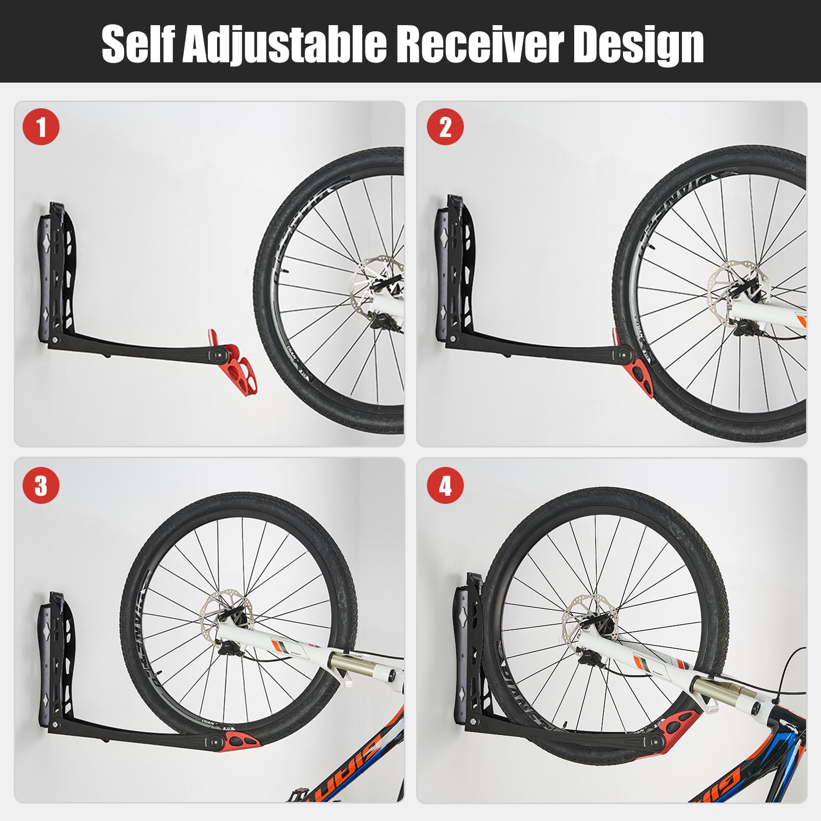 Ultrawall BIKEPAL Swivel Bike Racks - Space Saving Wall Mounted Bicycle Storage for Home & Garage (2 Pack) - Perfect for Small Apartments, Urban Living & Organized Bike Storage