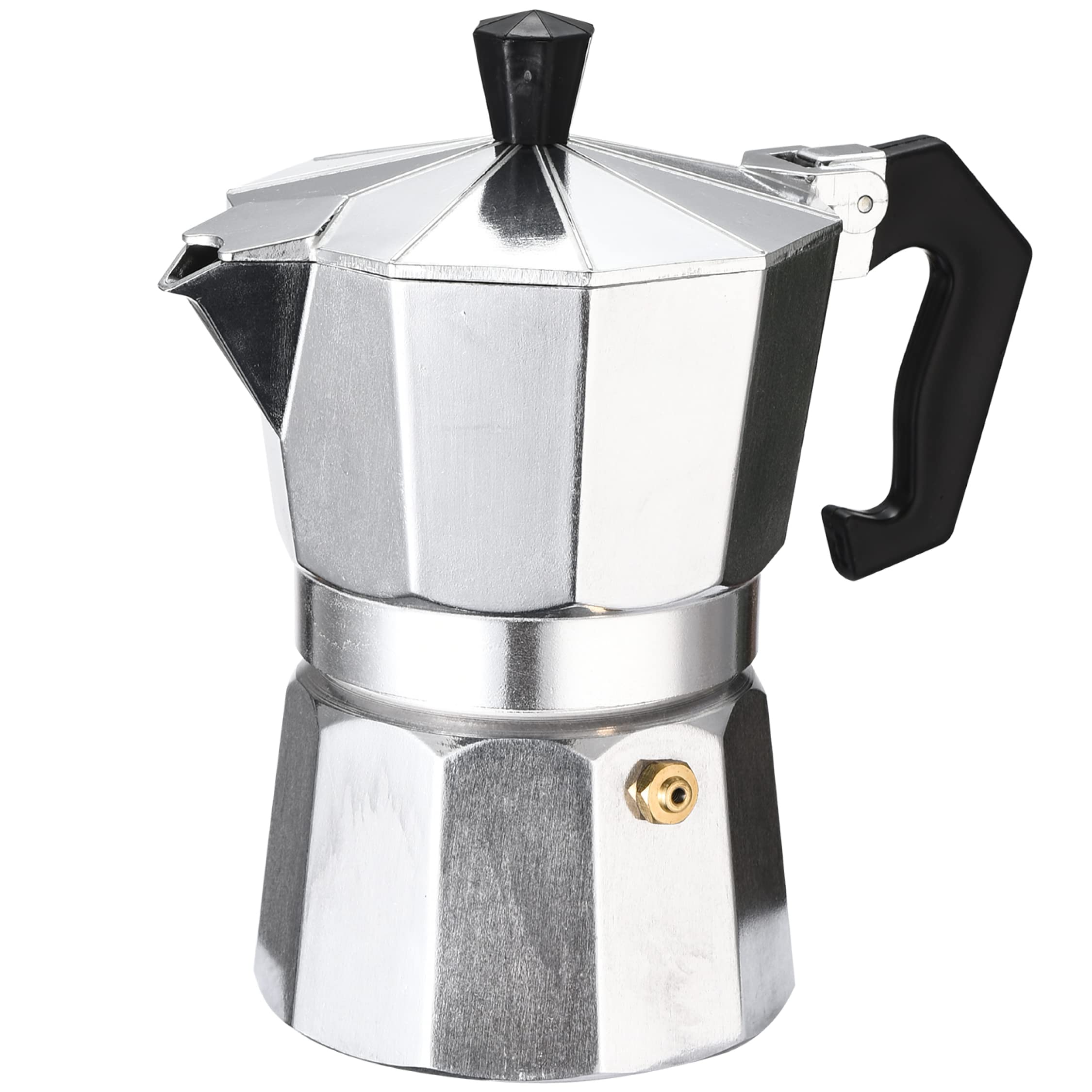 Bruntmor Manual Espresso Coffee Maker - Portable Stovetop Moka Pot & Coffee Percolator - Perfect for Espresso, Cappuccino & Brewing Rich Coffee at Home, Camping or Office Use