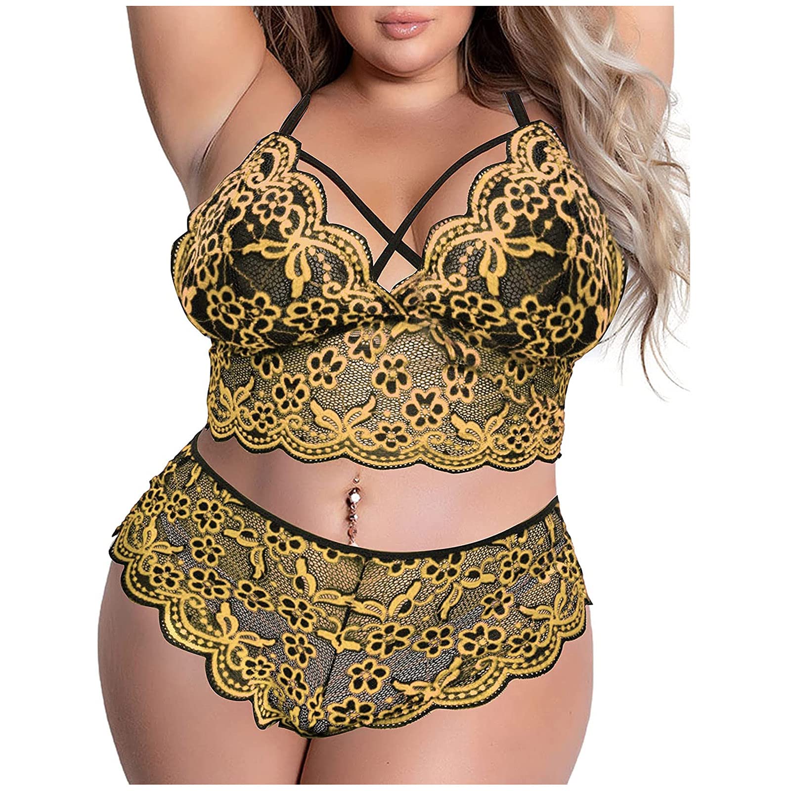 Sexy Steel Lace Garter Sleepwear Set - Women's Fashion Lingerie Pajamas for Romantic Nights & Boudoir Photography