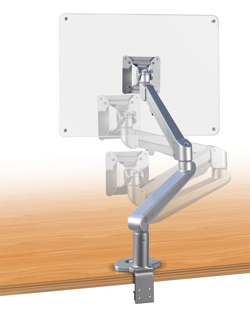 EDGE-SLV Single Monitor Arm - Adjustable Desk Mount Stand for 13-32 Inch Screens | Ergonomic VESA 75x75/100x100 | Home Office & Gaming Setup