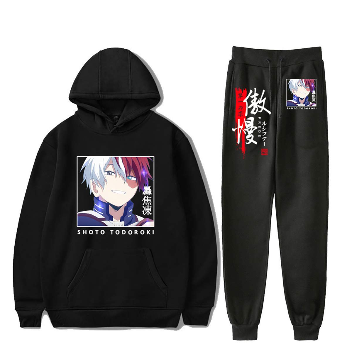 Anime Hoodie and Sweatpants Set for Men & Women - Casual Two-Piece Tracksuit Outfit - Perfect for Cosplay, Lounge Wear, and Street Fashion
