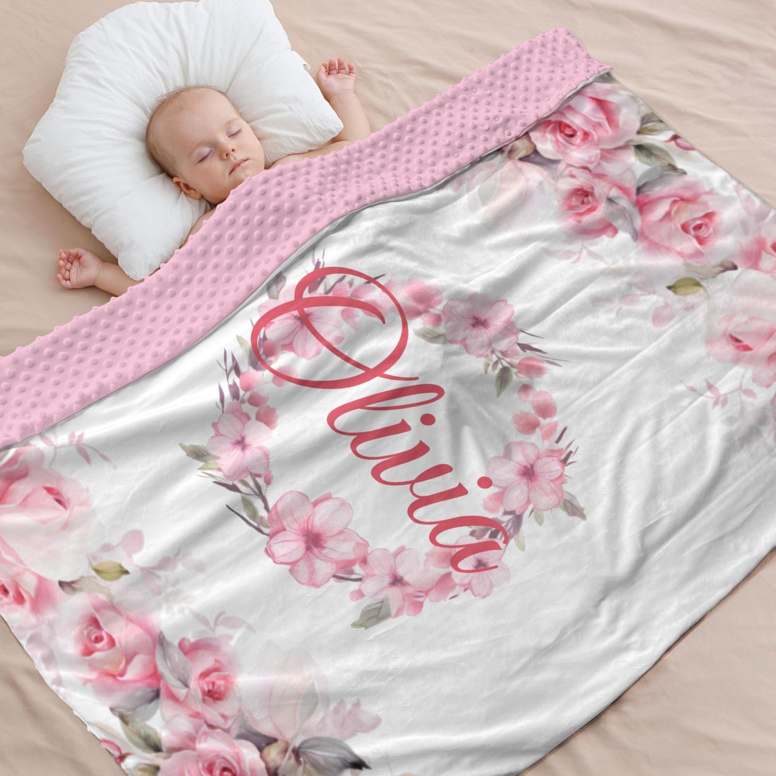Personalized Baby Blankets for Boys & Girls - Custom Name Baby Blanket for Kids & Toddlers - Soft Double-Layer Receiving Blanket with Dotted Backing - Perfect for Nursery, Baby Shower Gift & Animal Forest Theme Bedroom Decor