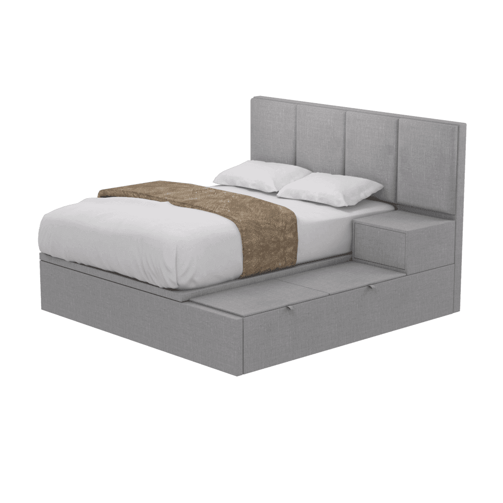 Idella Platform Storage Bed - Queen Size, Modern Wooden Bed Frame with Underbed Storage, Space-Saving Solution for Small Bedrooms | Perfect for Apartments, Dorms & Guest Rooms