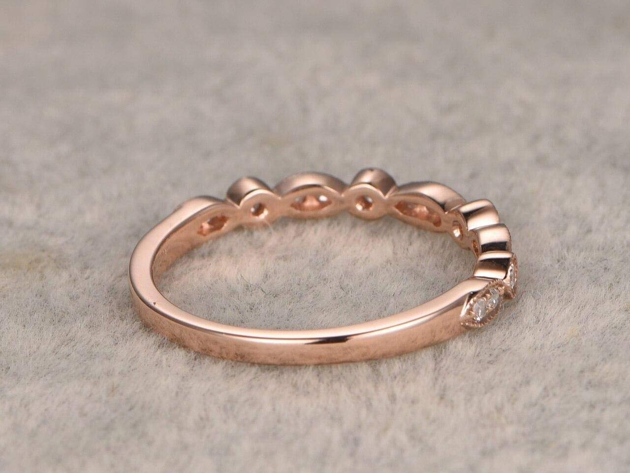0.25 Carat Half Eternity Wedding Ring - Beautiful Twist Curve Design in 18k Gold Plating - Perfect for Engagement, Anniversary & Bridal Jewelry Gifts