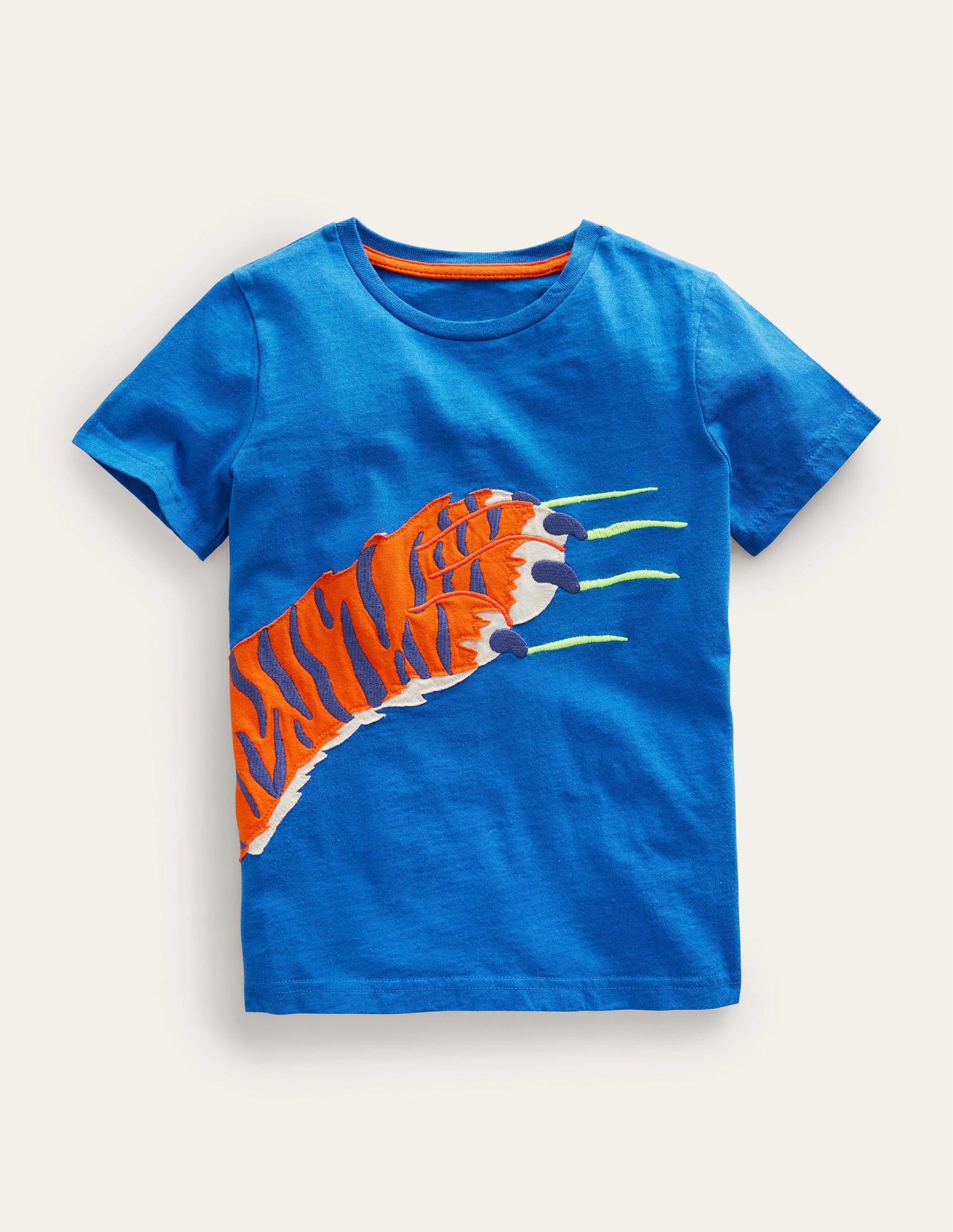 Brilliant Blue Tiger Claw Appliqué T-Shirt - Stylish Graphic Tee for Men & Women - Perfect for Casual Wear, Street Fashion, and Tiger Lovers