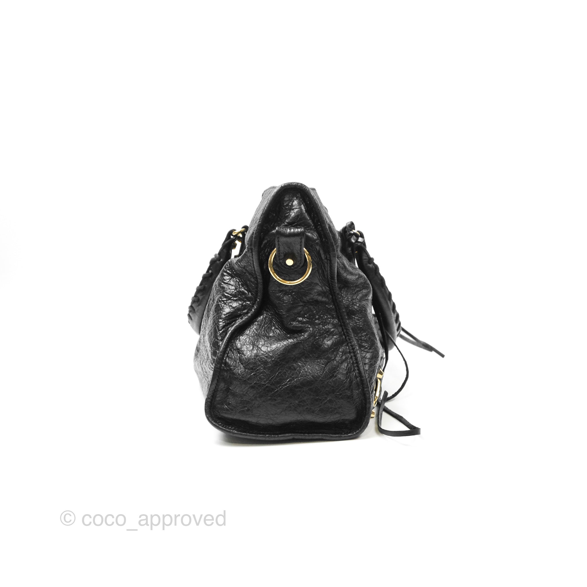 Balenciaga Classic City Bag in Black Calfskin with Gold Hardware - Perfect for Everyday Use, Work & Travel