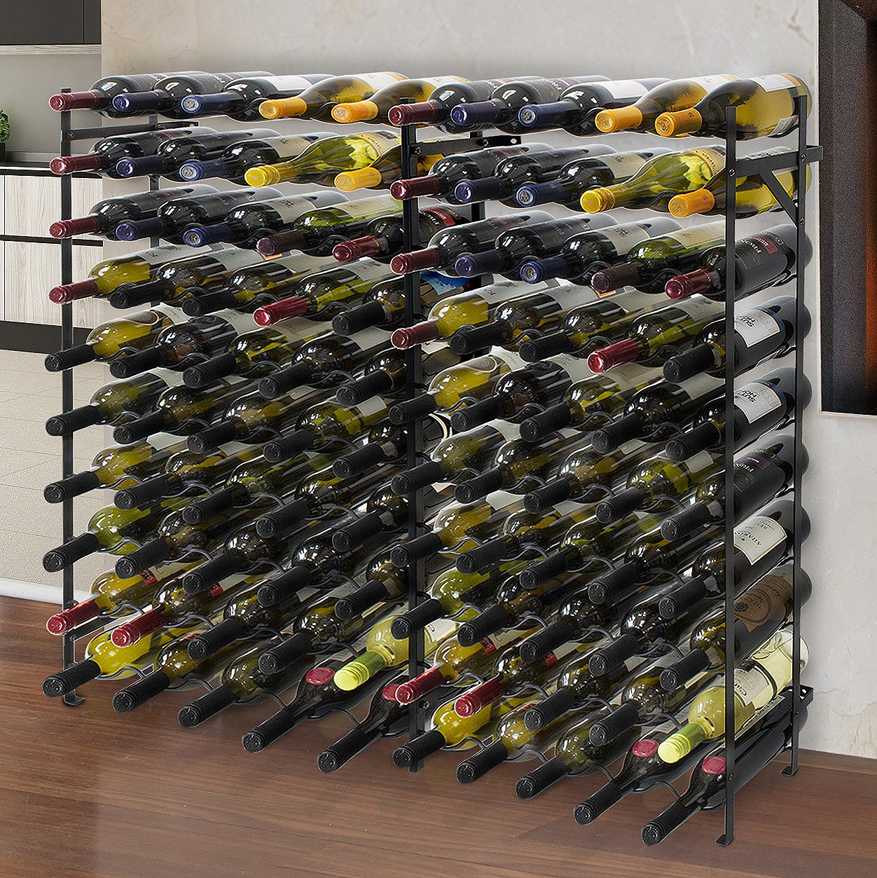 Sorbus Freestanding Floor Wine Rack - 100 Bottle Capacity Wine Storage Holder for Bar, Cellar, Kitchen & Dining Room - Perfect for Home Entertaining & Wine Collection Display