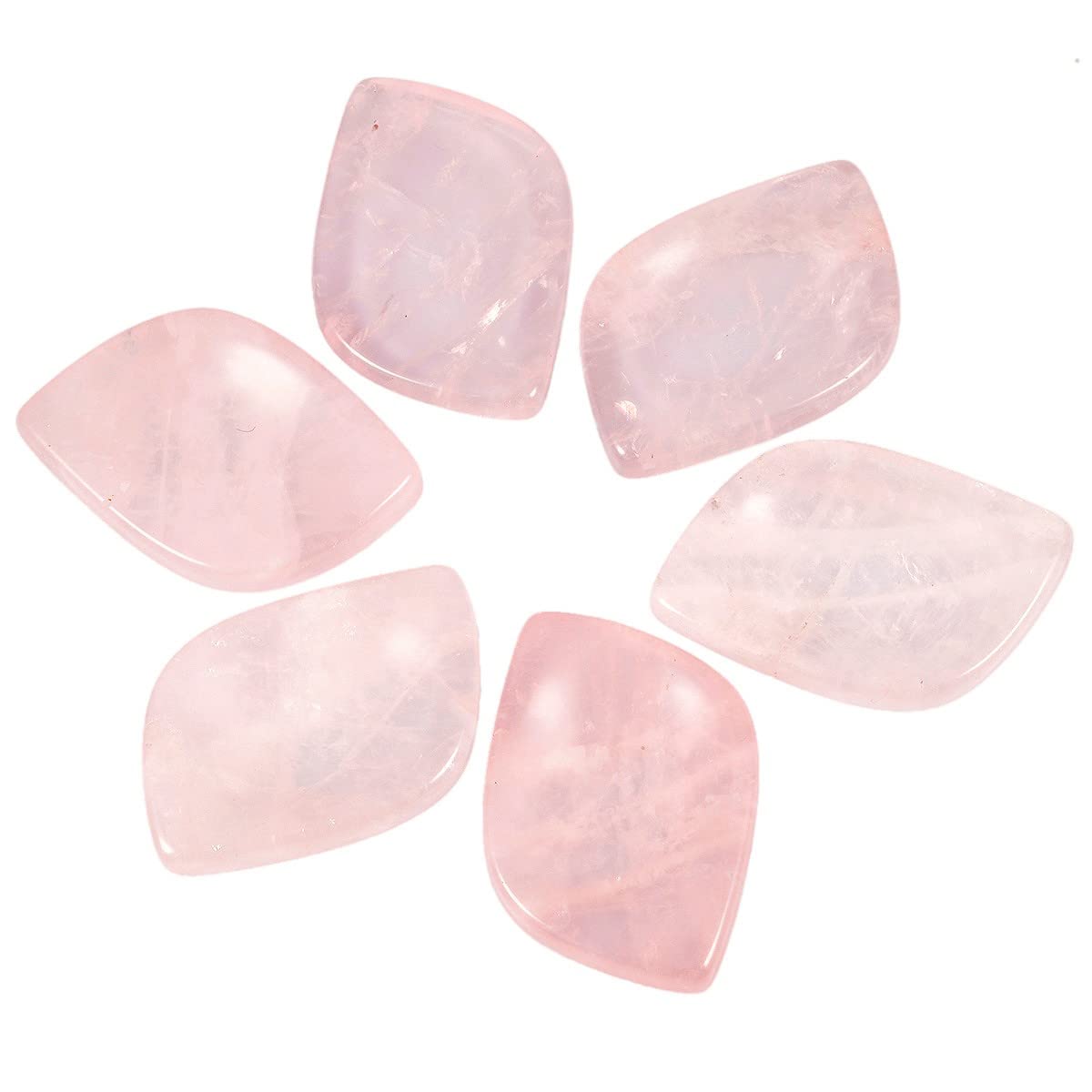 Rockcloud Worth Stone - Anxiety Relief Palm Stones, Healing Rose Quartz Crystal in Rhombus Shape for Stress Relief & Meditation | Perfect for Office, Travel & Home Relaxation