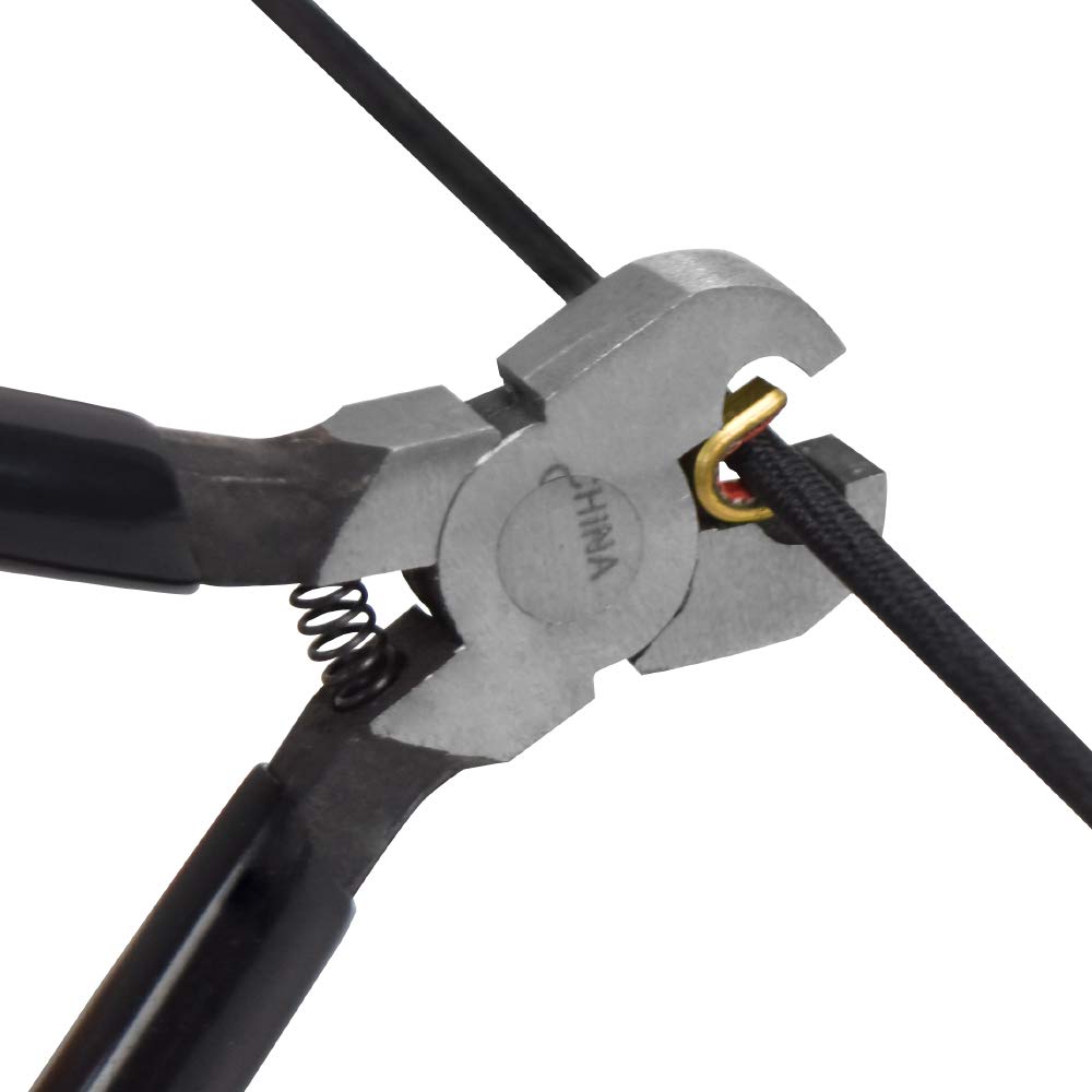 **Archery Bow String Nocking Points Set - Steel Pliers, T-Ruler, Brass Buckle Clips & Measuring Tool for Precision Bow Tuning | Perfect for Target Practice & Hunting**