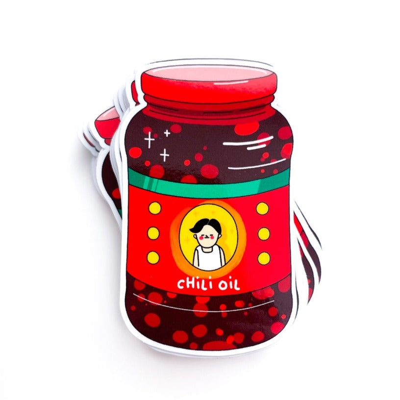Spicy Chili Oil Stickers - Premium Waterproof Vinyl Decals for Laptops, Bottles & Notebooks - Perfect for Food Lovers & Spicy Enthusiasts