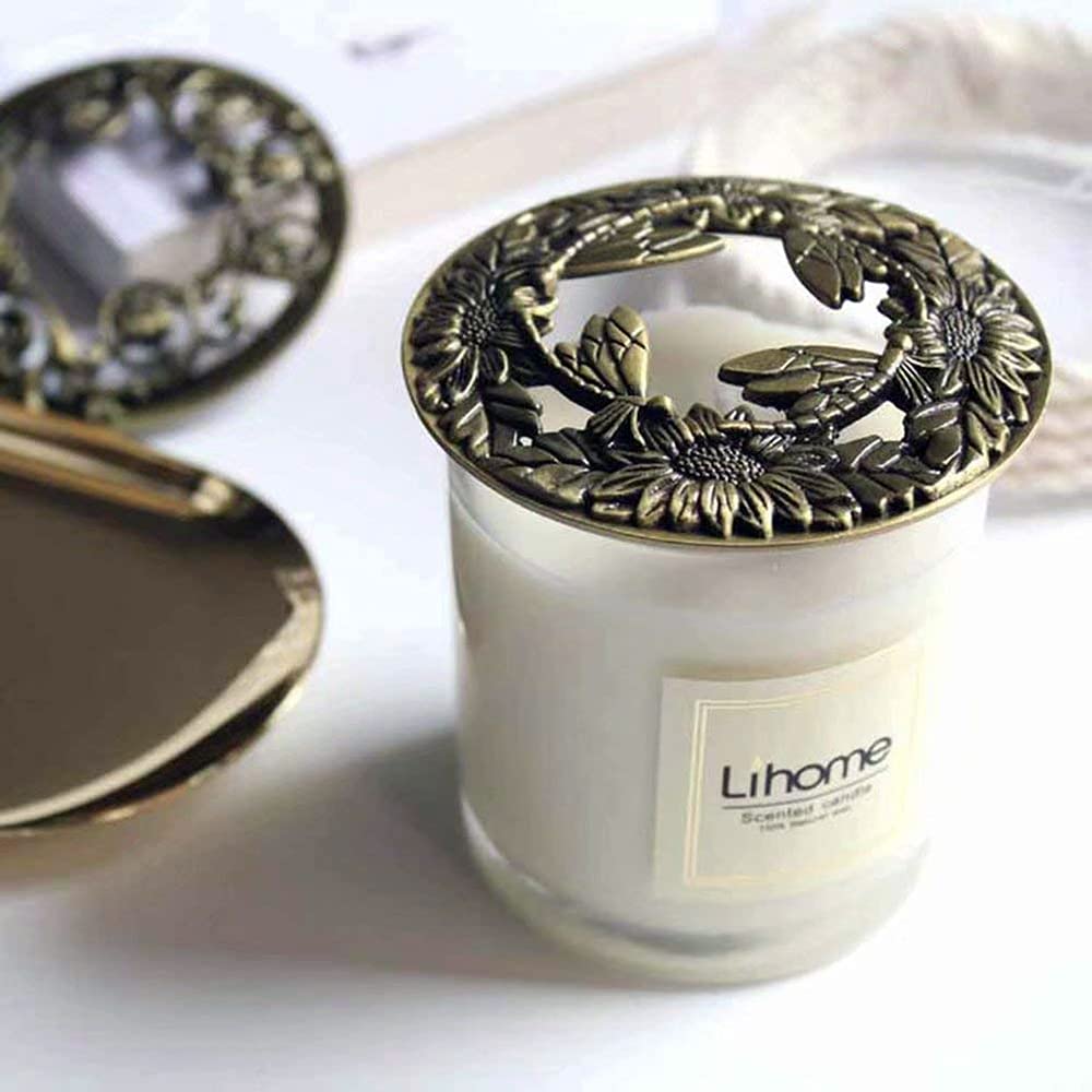 Vintage Metal Candle Topper Lids - 2.8