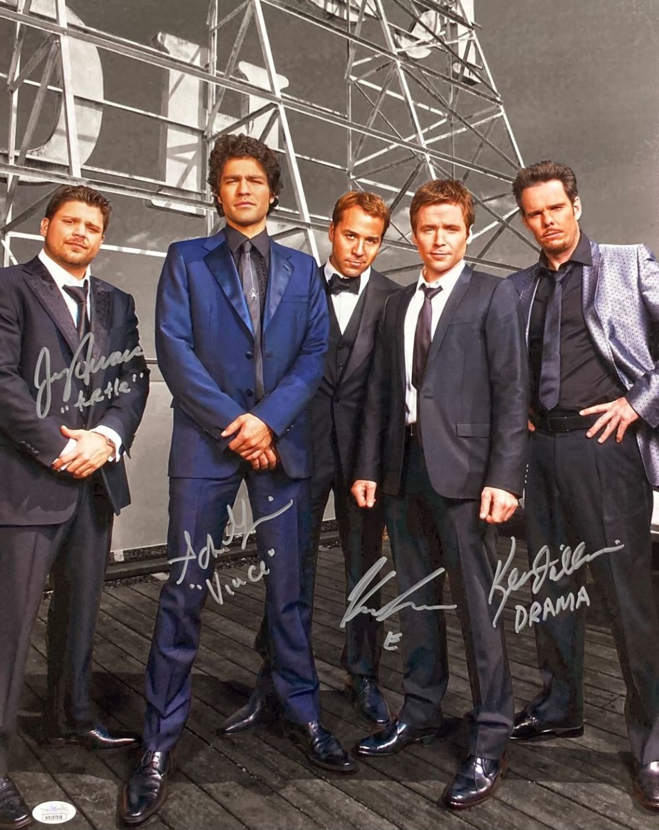 Entourage Cast Signed 16x20 Suit Photo - Autographed by Adrien Grenier & Cast with JSA ITP COA - Perfect for TV Memorabilia Collectors & Entertainment Fans