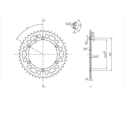 BikeMaster 43T Steel Rear Sprocket for Kawasaki KX250 1987-1989 - Heavy Duty Dirt Bike Replacement Sprocket | Off-Road Motorcycle Gear for Motocross, Trail & Track Racing | Performance Upgrade for Kawasaki KX250 | Ideal for Adventure Riding & Off-Road Enthusiasts | Perfect Fit for KX250 Owners | Great for Rough Terrain, Mud Riding & High-Speed Racing
