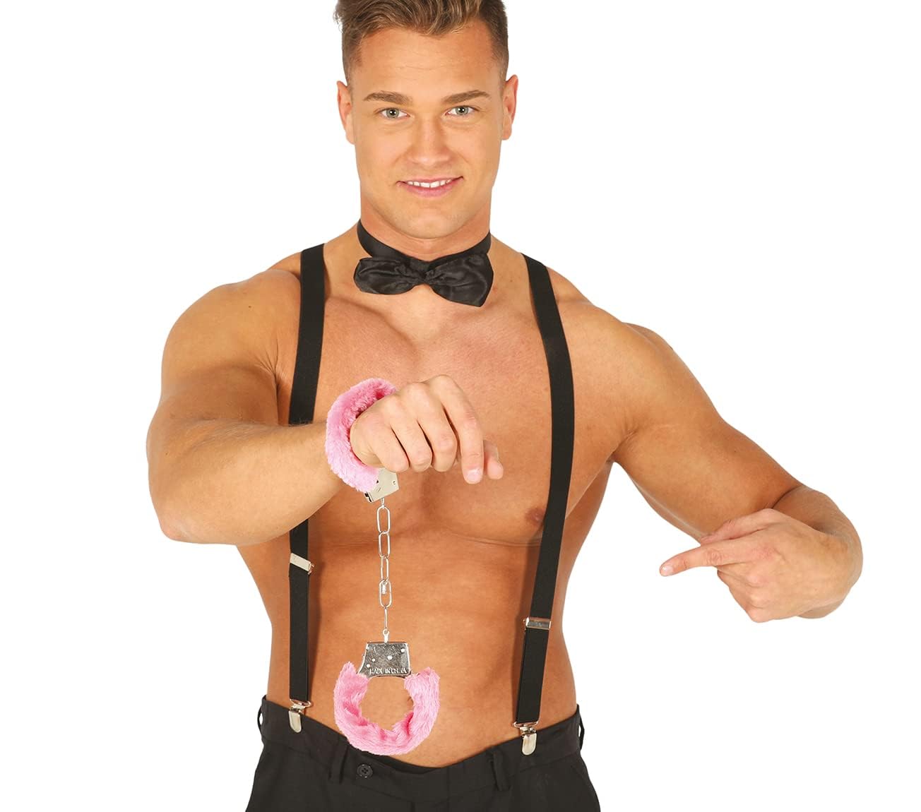 Guirca 17574 Pink Fuzzy Handcuffs with Keys - Fun Adult Role Play Accessory for Couples, Bachelorette Parties & Spicy Date Nights