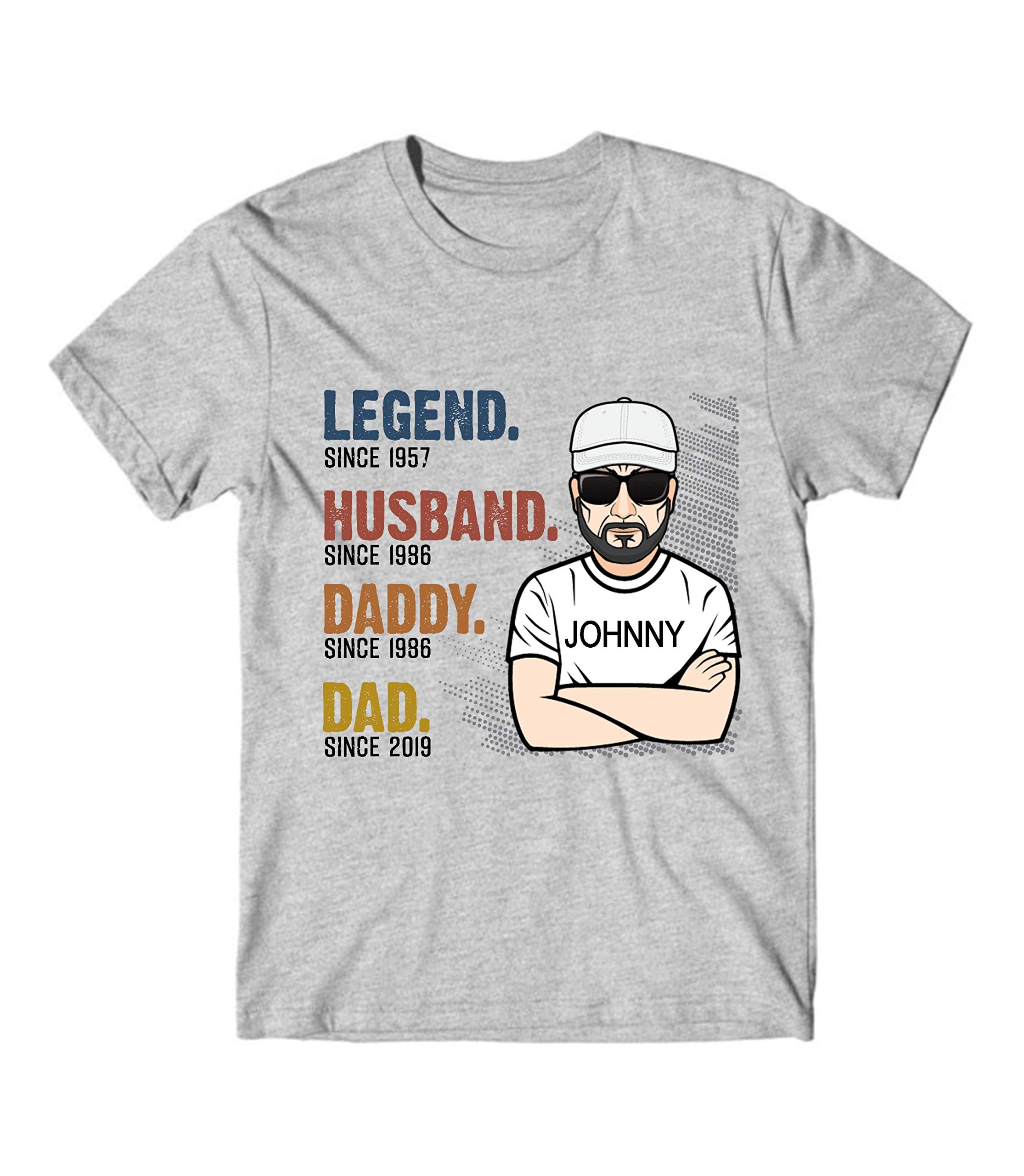 Custom Personalized Grandpa T-Shirt - Husband, Daddy, Dad, Papa, Pop-Pop - Funny Family Gift for Father's Day, Birthday & Family Reunions