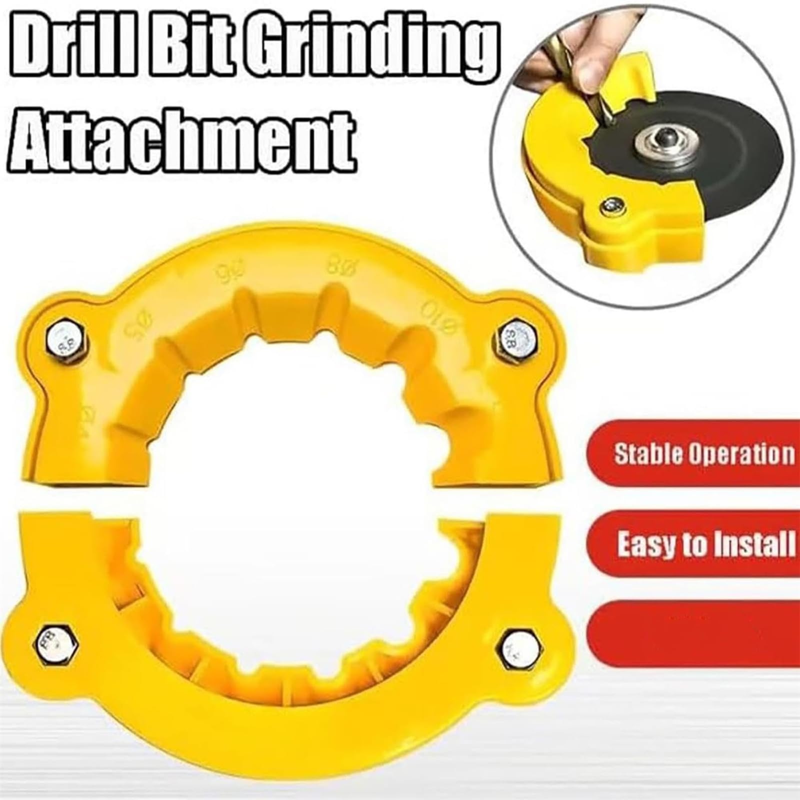 Premium Angle Grinder Drill Bit Sharpener Kit - 3pc Multi-Specification Grinding Jig for All Drill Bits | Perfect for Metalworking, Woodworking & DIY Home Projects