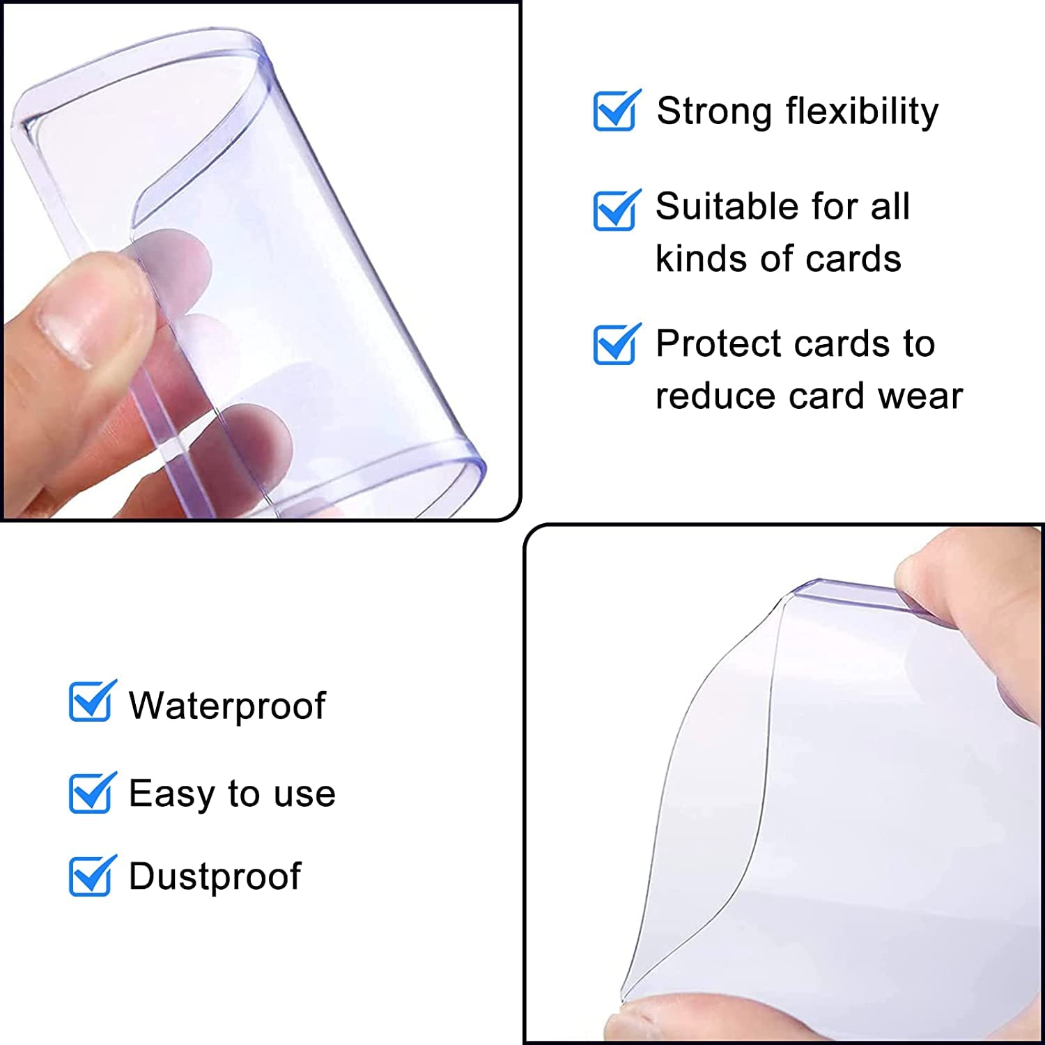 50 Pack 3x4 Inch Hard Plastic Top Loader Card Sleeves - Premium Trading Card Protectors for Sports Cards, Game Cards & Baseball Cards - Perfect for Collecting, Storing & Displaying Valuable Cards