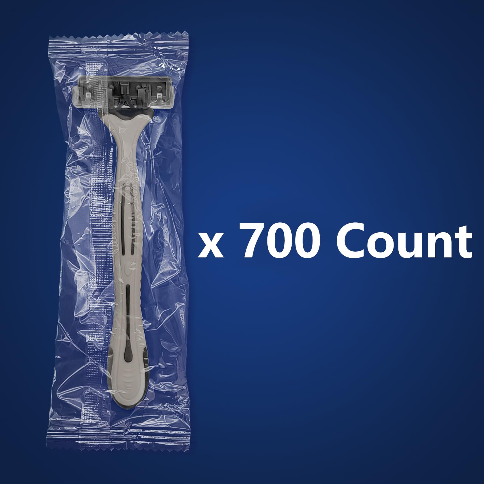 700 Pack Kheoxusa 3-Blade Disposable Razors - Individually Wrapped Triple Blade Shavers for Men & Women | Perfect for Travel, Hotels, Airbnb, Tattoo Aftercare & Gym Bags (Grey Black)
