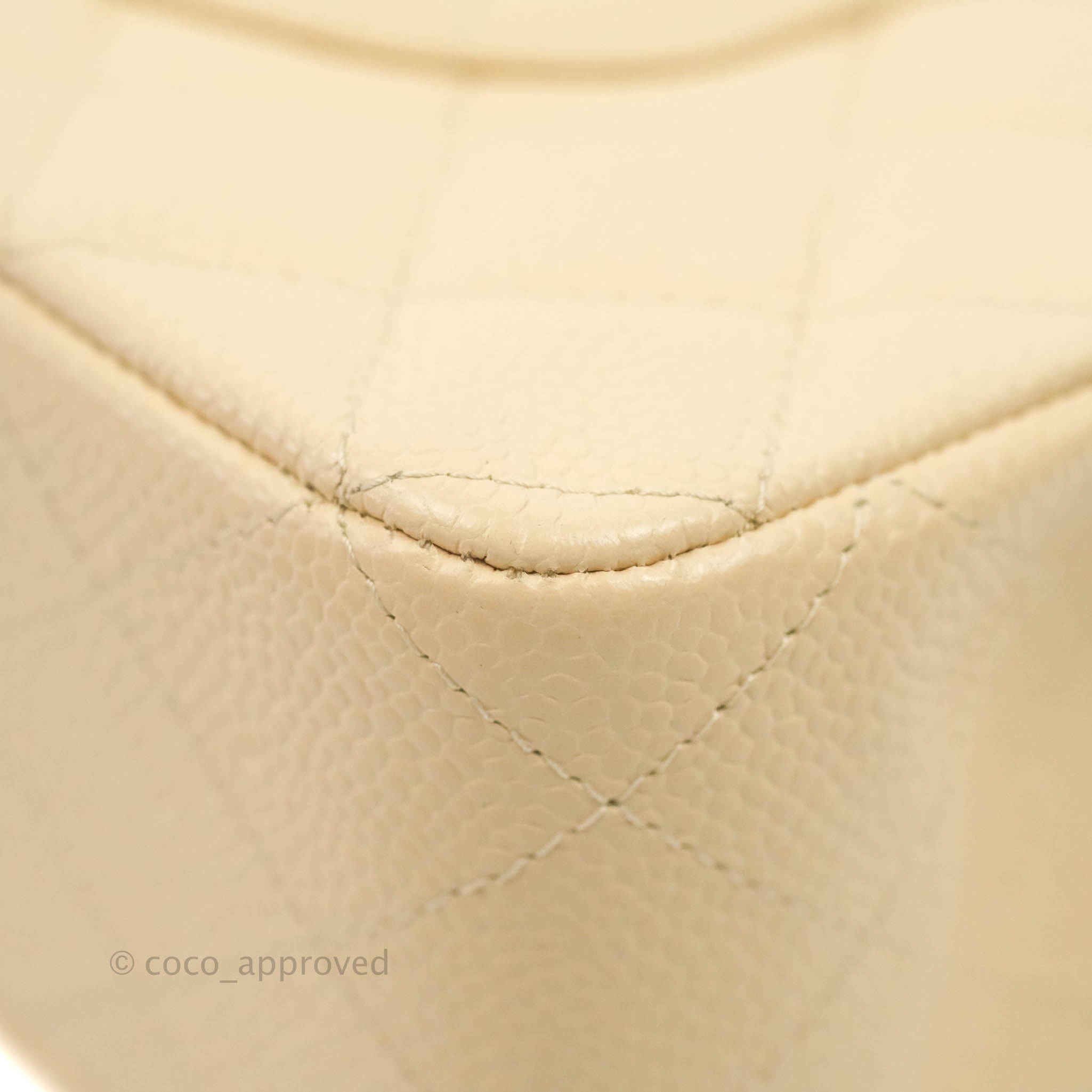 Chanel Classic Medium Double Flap Bag Quilted Beige Caviar Leather with Gold Hardware - Luxury Designer Handbag for Women, Perfect for Work, Date Night & Special Occasions