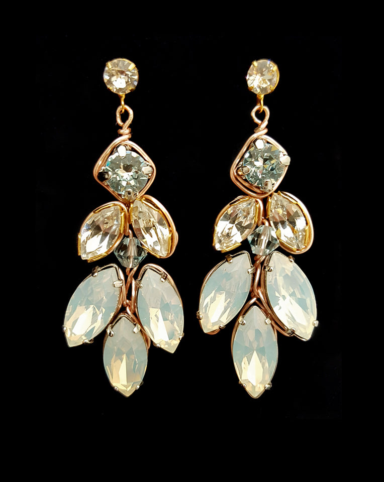 Elegant White Opal Boho Bridal Earrings by Kezani | Pippa Collection | Perfect for Weddings, Boho Chic Outfits & Special Occasions