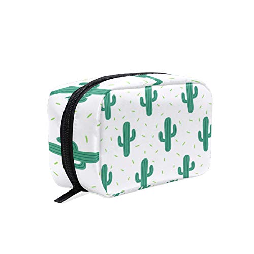 Qilmy Cactus Cosmetic Bag - Waterproof Makeup Pouch with Zipper for Women & Girls | Travel Toiletry Organizer for Brushes, Lipstick, Makeup Essentials | Perfect for Vacation, Gym, Daily Use