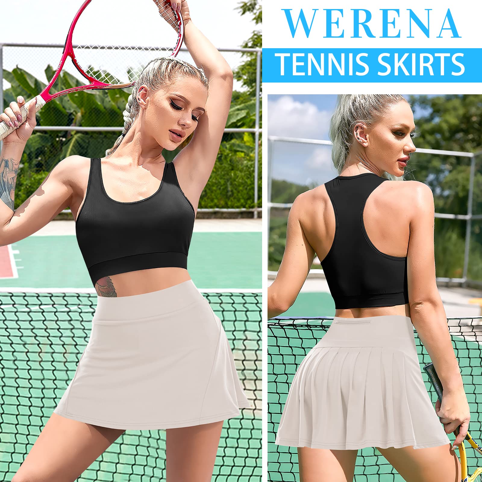 Women's Pleated Tennis Skirts - Athletic Golf Skorts with Pockets for Running, Workout & Sports | Perfect for Tennis, Golf, Gym & Casual Wear