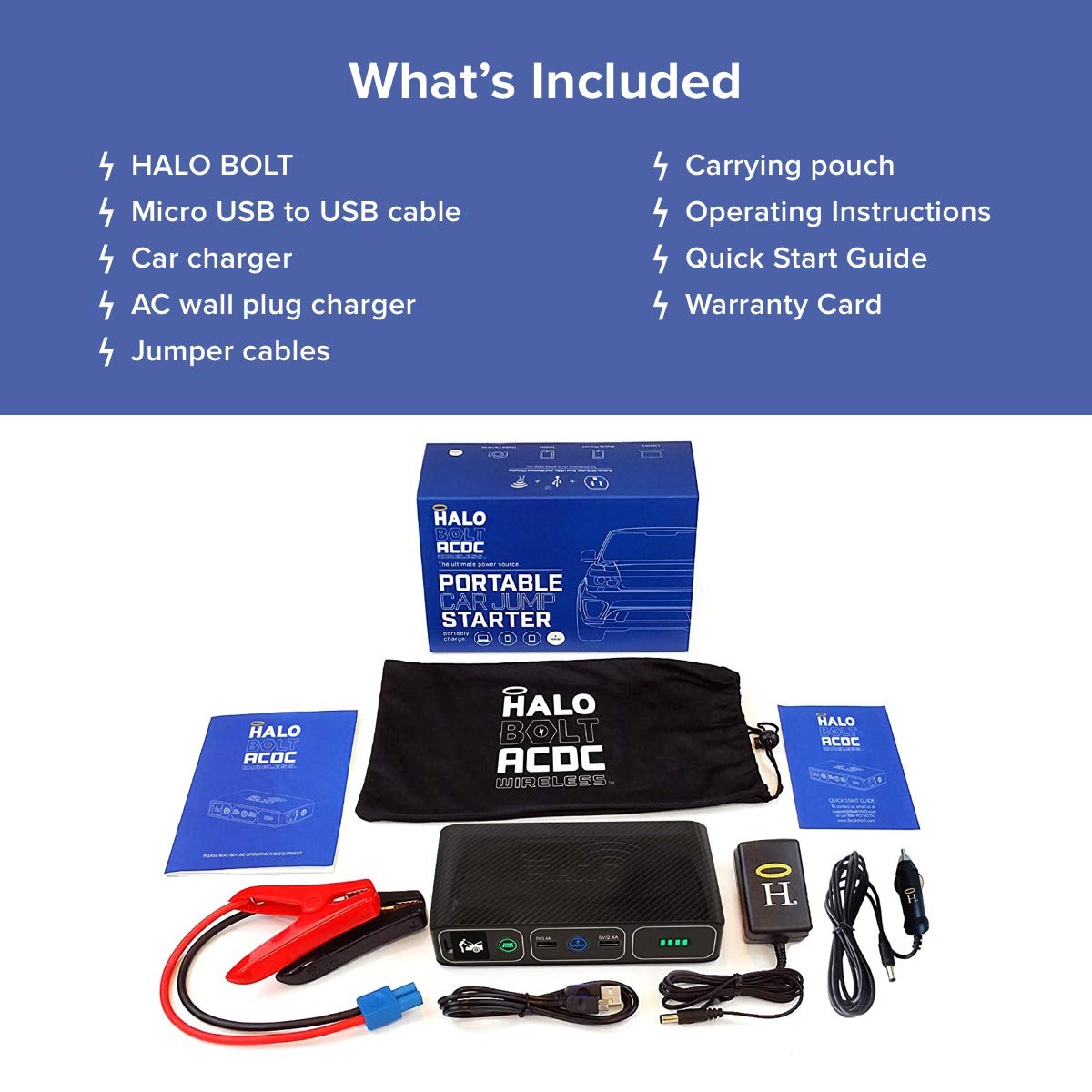 HALO Bolt 44400mWh Portable Laptop Power Bank & Phone Charger with AC Outlet, Car Jump Starter - Rose Gold | Perfect for Travel, Emergency Power & Outdoor Adventures