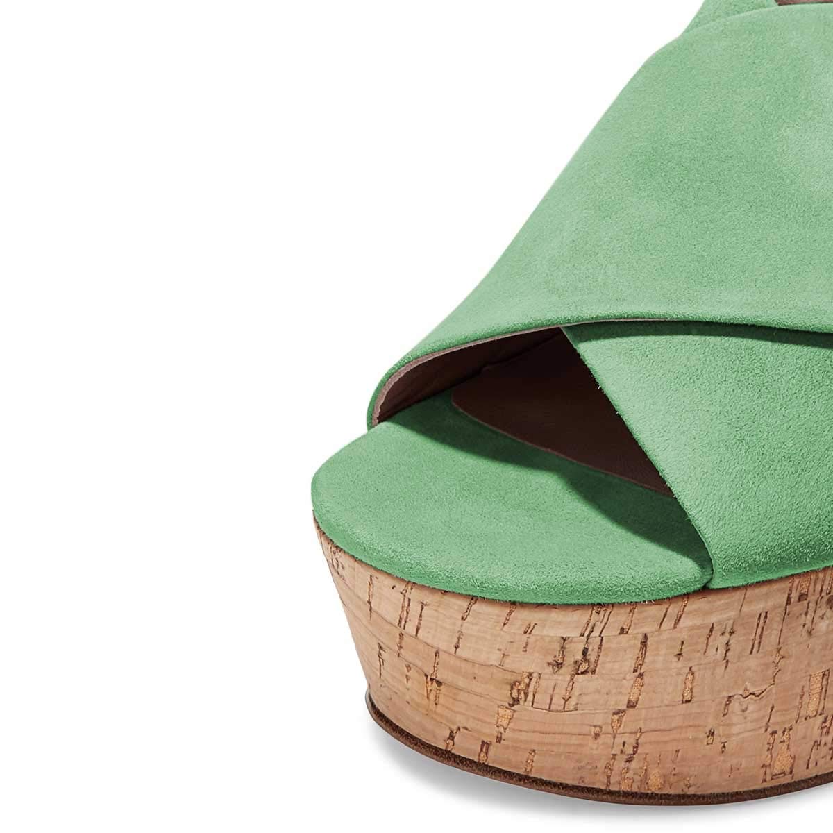 Women's Peep Toe Platform Wedge Cork High Heel Slingback Sandals - Suede Summer Vacation Pumps (US Size 4-15) | Perfect for Beach Weddings, Date Nights & Summer Outfits