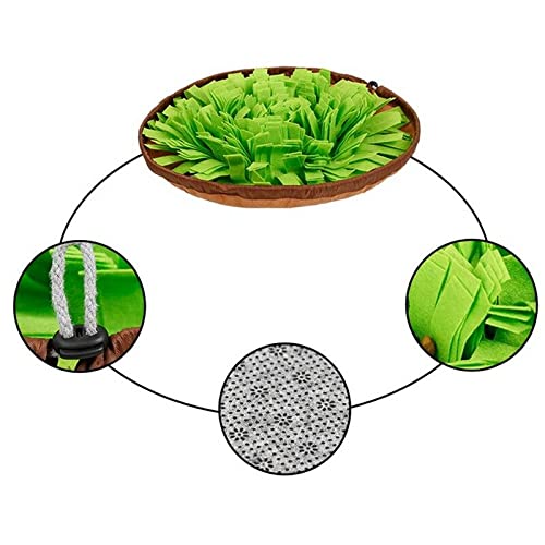 **Interactive Pet Snuffle Mat for Dogs & Cats - Slow Feeding Bowl Mat with Fun Game Design - Encourages Natural Foraging Skills & Reduces Boredom - Safe & Leak-Proof for Mess-Free Play (Brown-Green) - Perfect for Mealtime Enrichment & Mental Stimulation**