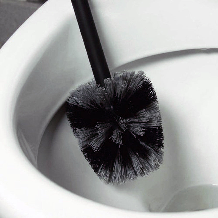 BRABANTIA Modern Toilet Brush with Open Holder - Stainless Steel & Durable Plastic - Bathroom Cleaning Essentials for Home & Office Use