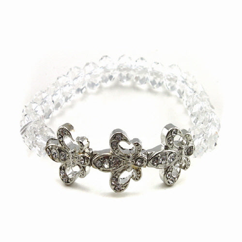 Fleur de Lis Bracelet - Elegant Clear Crystal Adjustable Wristband for Women | Perfect for Parties, Weddings, and Everyday Fashion Accessories
