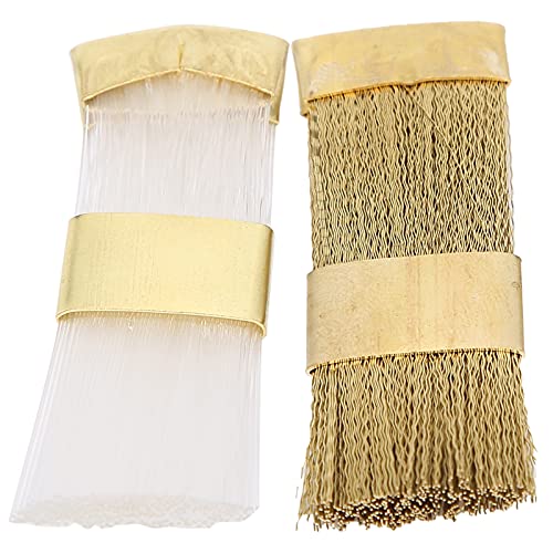 2PCS Copper Wire Nail Drill Bits Cleaning Brush - Professional Nail Dust Brush & Brass Wire Cleaner for Manicure Pedicure Tools | Perfect for Nail Salon, Home Use & DIY Nail Art Accessories