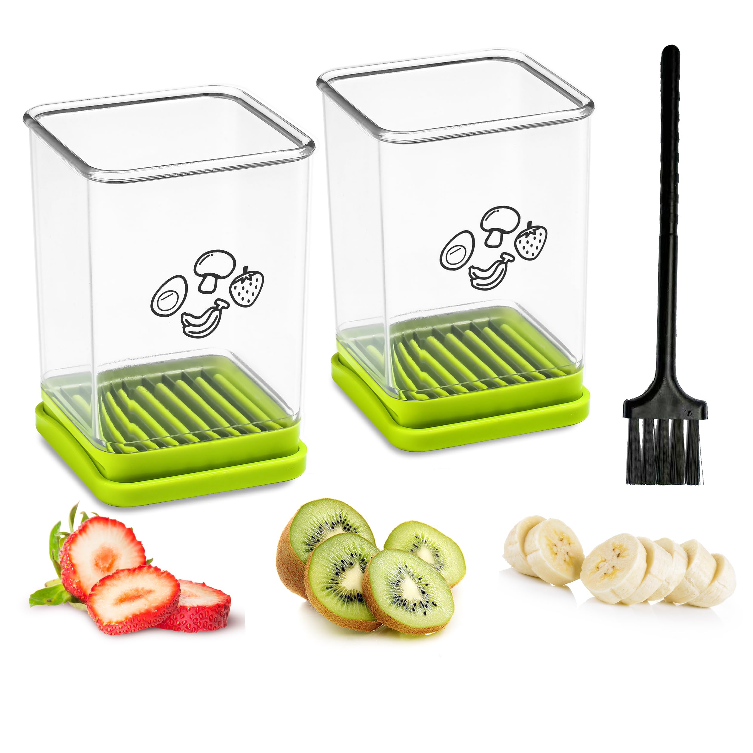 Creative Fruit Slicer - Green Cup-Shaped Kitchen Tool for Quick Fruit & Vegetable Salad Prep (5 Inches) - Perfect for Parties, Healthy Snacks & Meal Prep