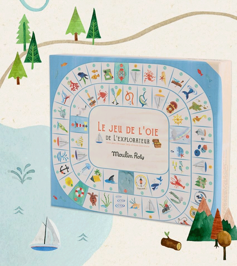 Moulin Roty Le Jardin Goose Game - Classic French Board Game for Kids & Family - Perfect for Indoor Play, Birthday Gifts & Educational Fun