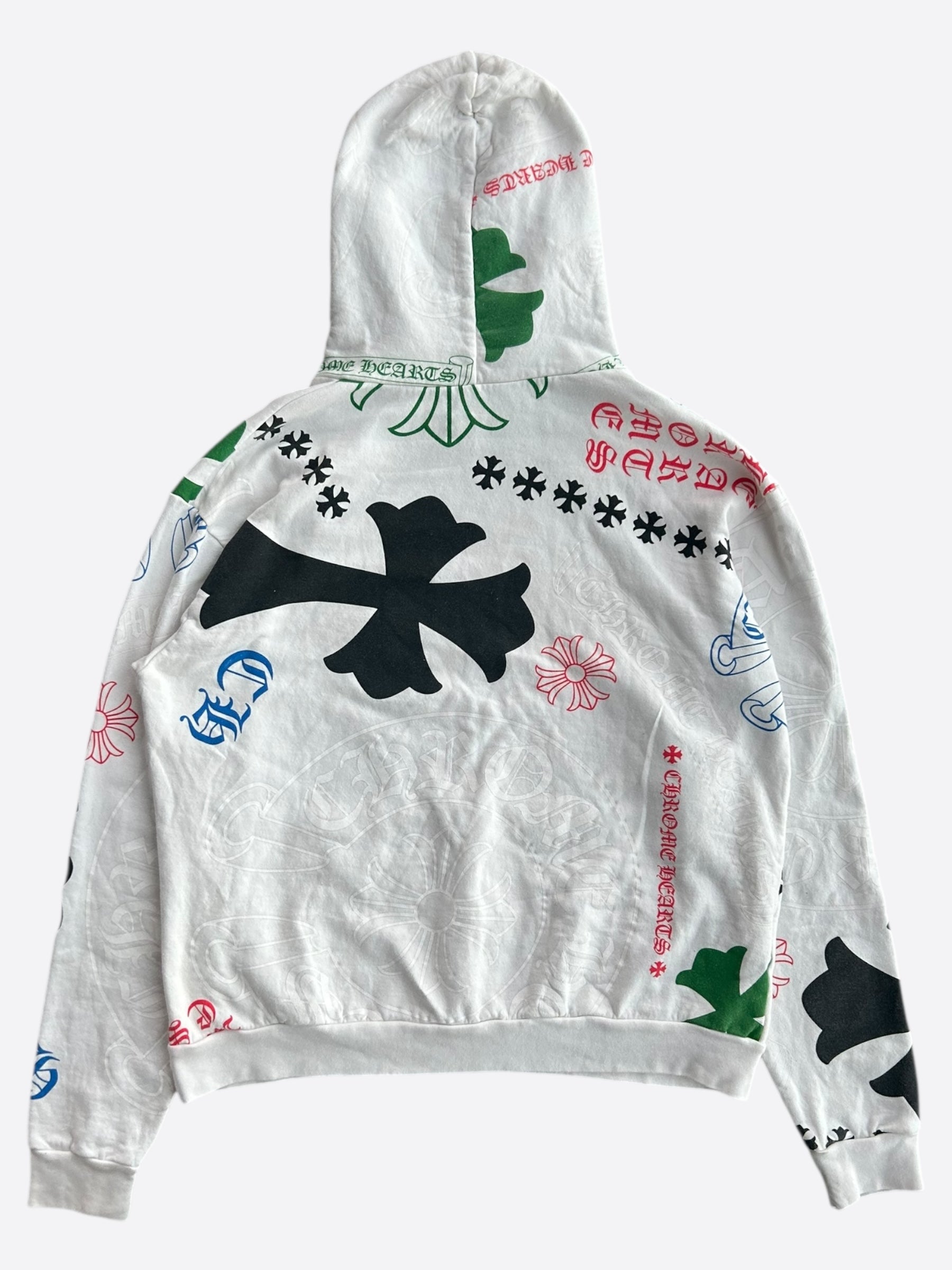 Chrome Hearts White Multicolor Stencil Hoodie - Stylish Streetwear for Men & Women | Perfect for Casual Outfits, Urban Fashion, and Everyday Wear