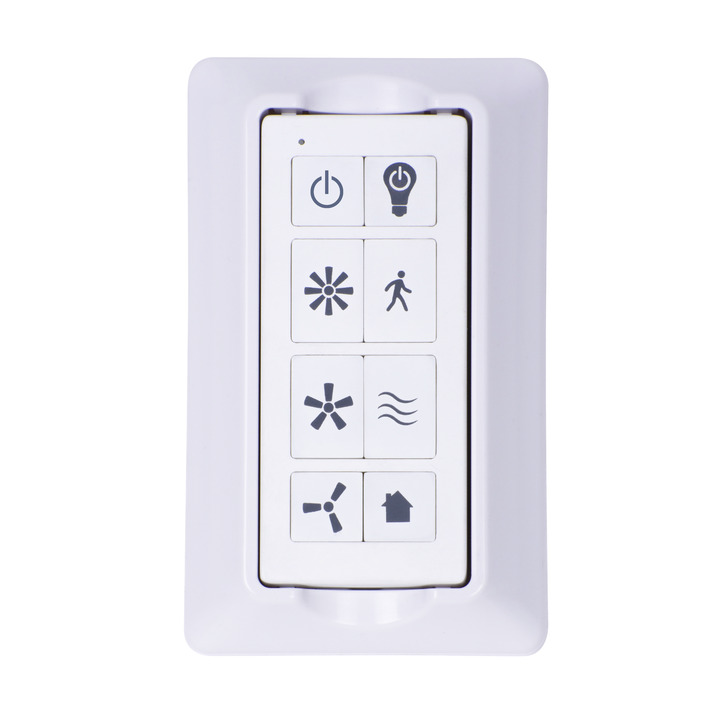 Universal Ceiling Fan Remote Control Kit with Wall Mount - Wireless Fan Light Dimmer & Speed Controller - Easy Installation for Living Room, Bedroom, Patio (White)