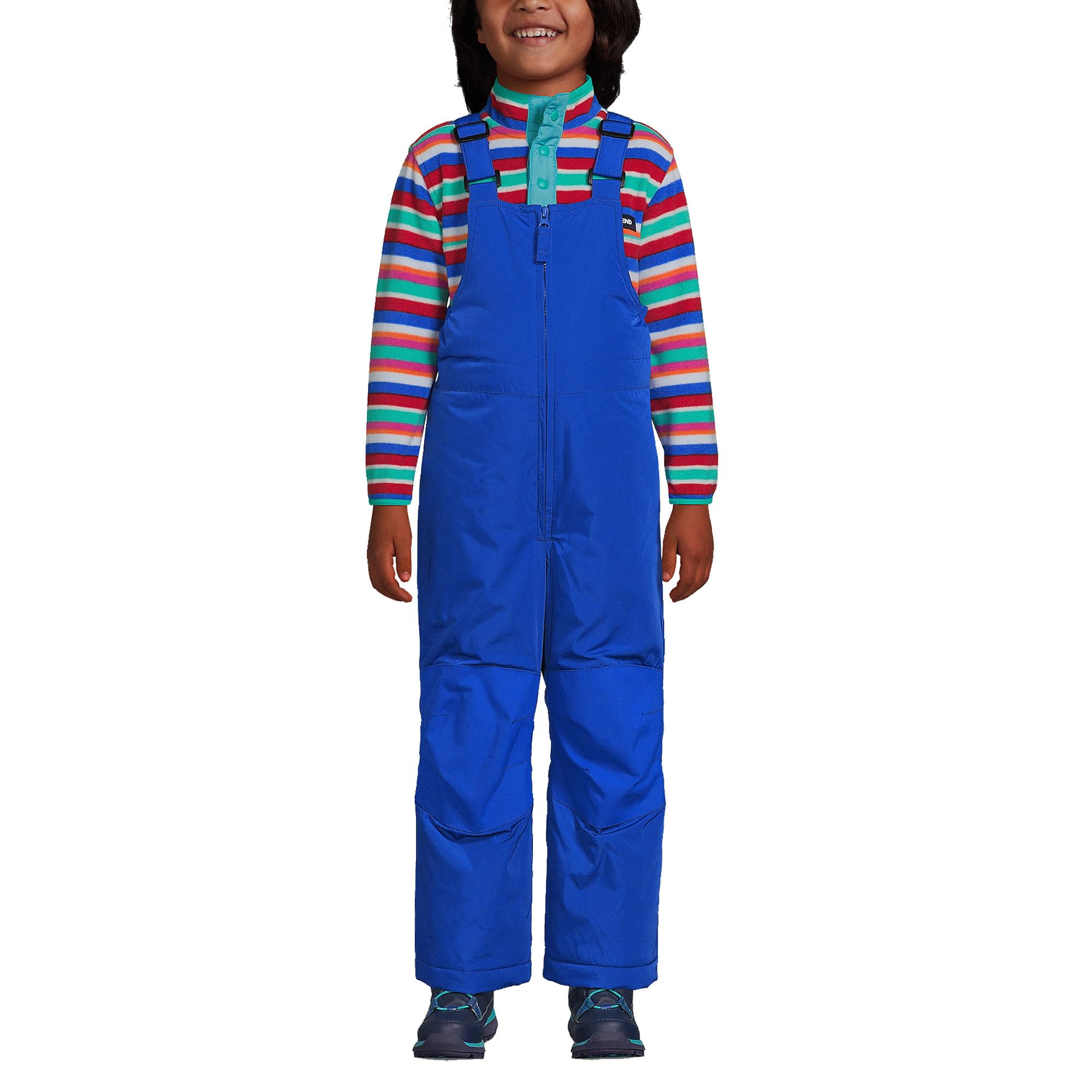 Lands' End Kids Insulated Winter Snow Bibs with Iron Knee - Waterproof & Warm Snow Pants for Boys & Girls - Perfect for Skiing, Snowboarding & Outdoor Winter Play