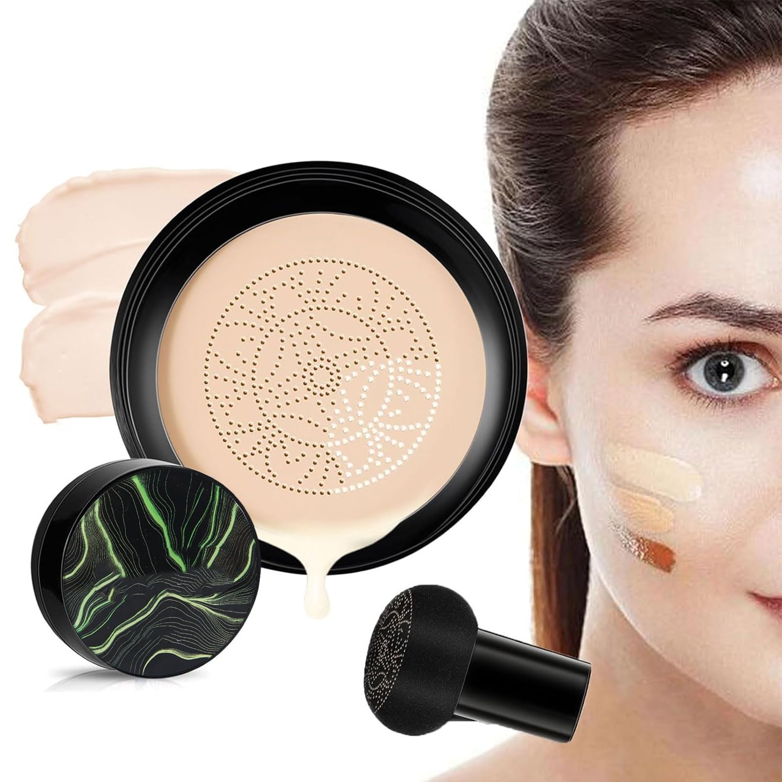 Honey Pine CC Cream Air Cushion - Matte Concealer for Dark Circles & Even Skin Tone - Daily Makeup Essential