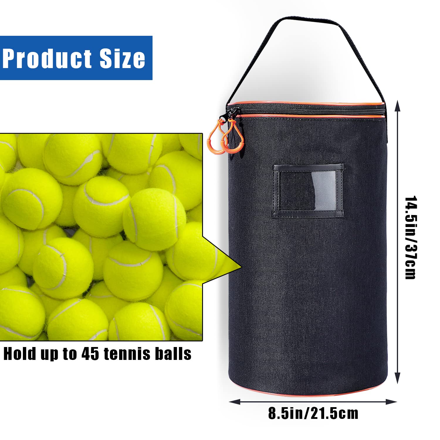 VISEMAN Tennis Ball Bag - Portable Tennis Ball Basket for Training & Storage | Perfect for Tennis, Pickleball & Practice Sessions | Durable Carry Bag for Courts & Sports Gear