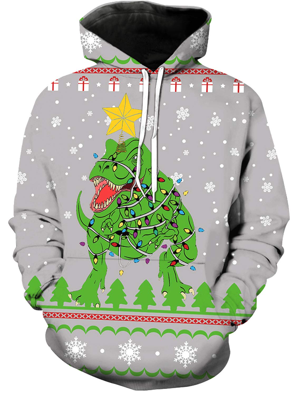 EZON-CH Women's Dinosaur Print Hoodie - Long Sleeve Casual Sweatshirt for Women, Christmas Gift, Gym Workout & Streetwear Fashion