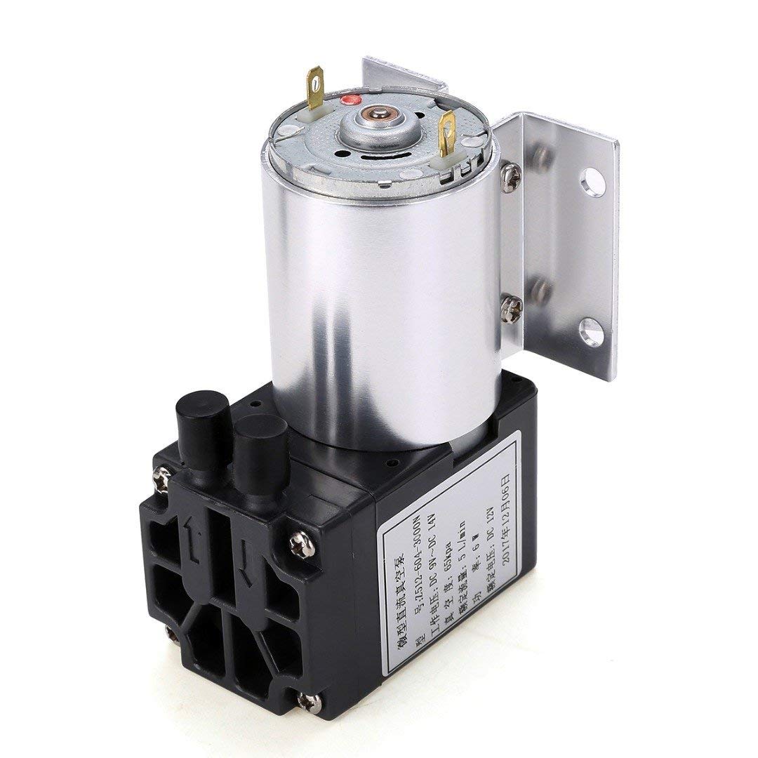 12V DC Electric Vacuum Pump - 5L/Min Air Flow, Compact Air Compressor for Automotive, HVAC & DIY Projects | Ideal for Brake Bleeding, AC Repair & Scientific Labs