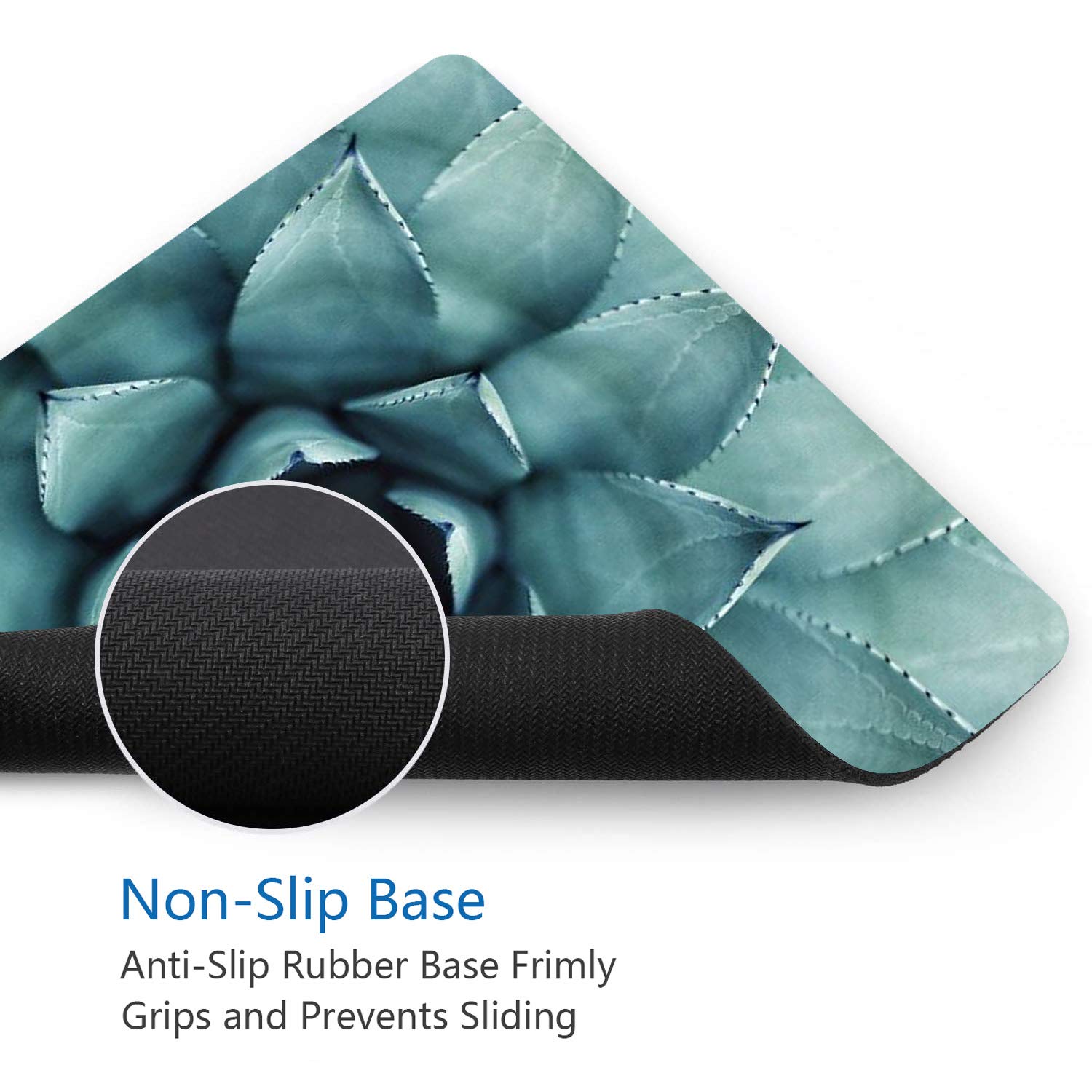 Green Aloe Succulent Plant Mouse Pad & Coasters Set - Non-Slip Rubber Base Rectangle Mouse Pad for Laptop, Computer & Office Accessories | Perfect for Home Office, Gaming & Workspace Decor