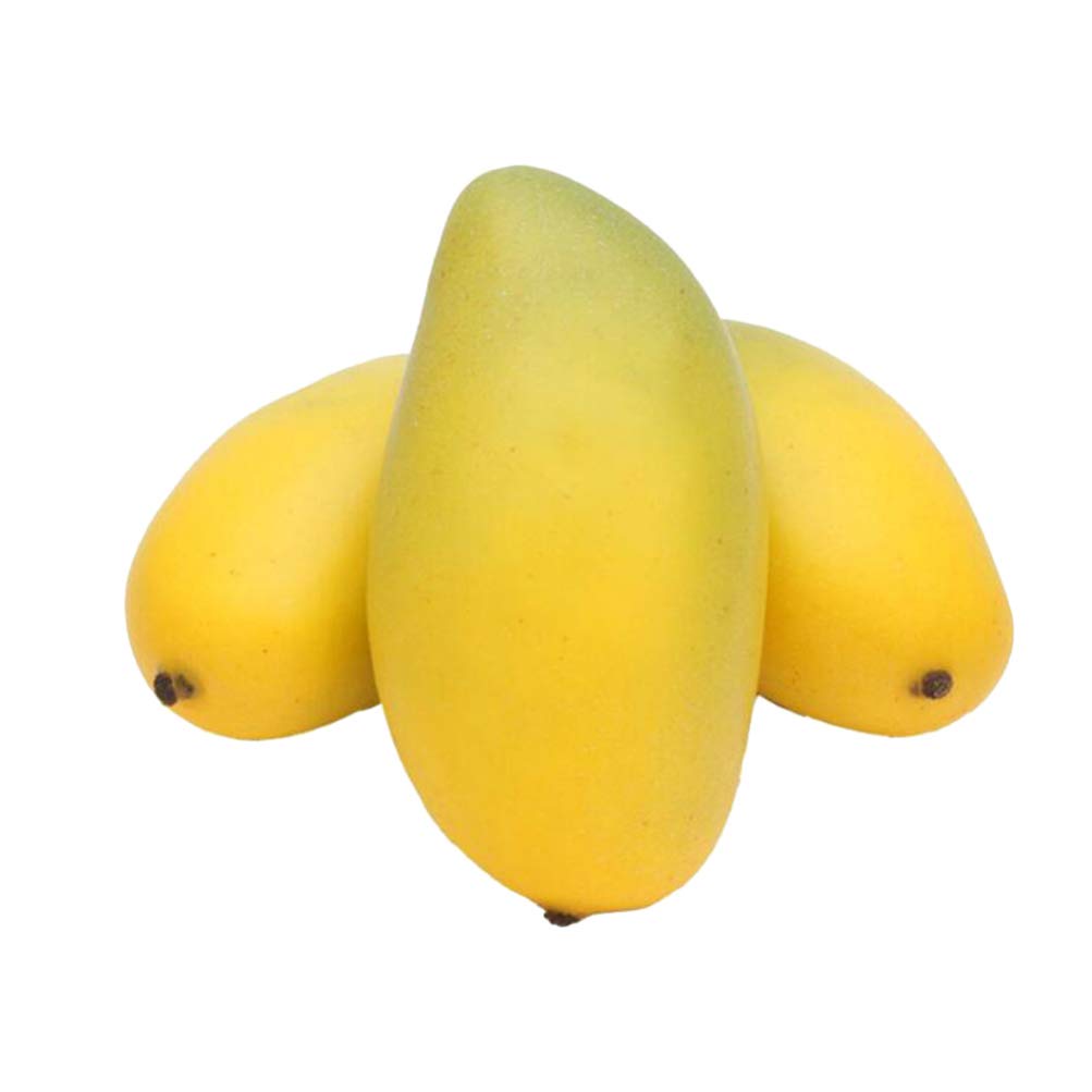 LIOOBO 3Pcs Artificial Mango Set - Realistic Fake Fruit Decor for Home, Restaurant Display & Photo Props - Vibrant Yellow Simulation Mangoes - Perfect for Table Centerpieces, Kitchen Decor & Themed Parties