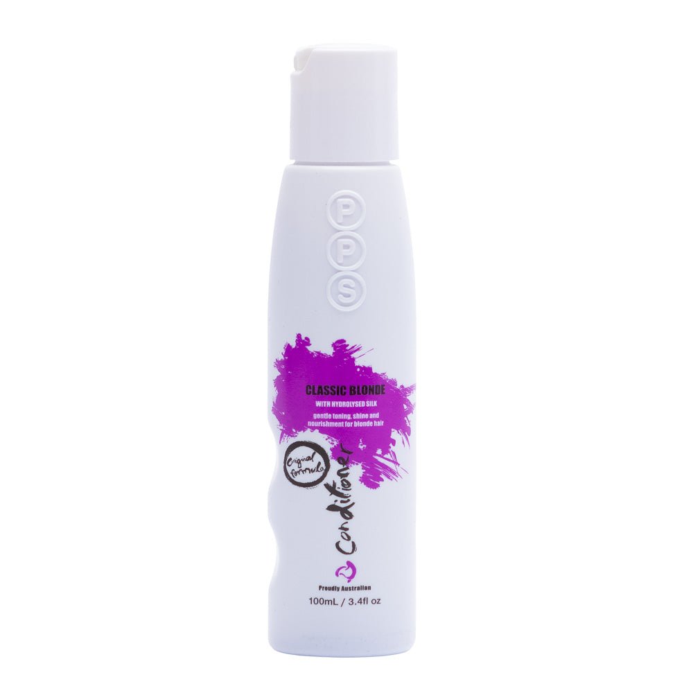 PPS Classic Blonde Conditioner 100ml - Purple Toning Treatment for Blonde & Gray Hair - Salon Quality Hair Care for Color-Treated & Bleached Hair - Perfect for Daily Use & Maintaining Vibrant Blonde Tones