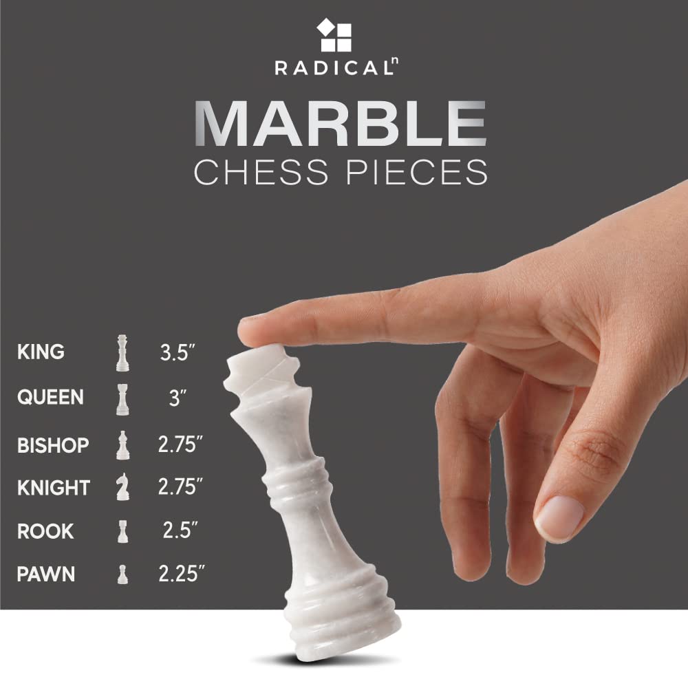 Premium Handmade Marble Chess Set with Storage Box - 15