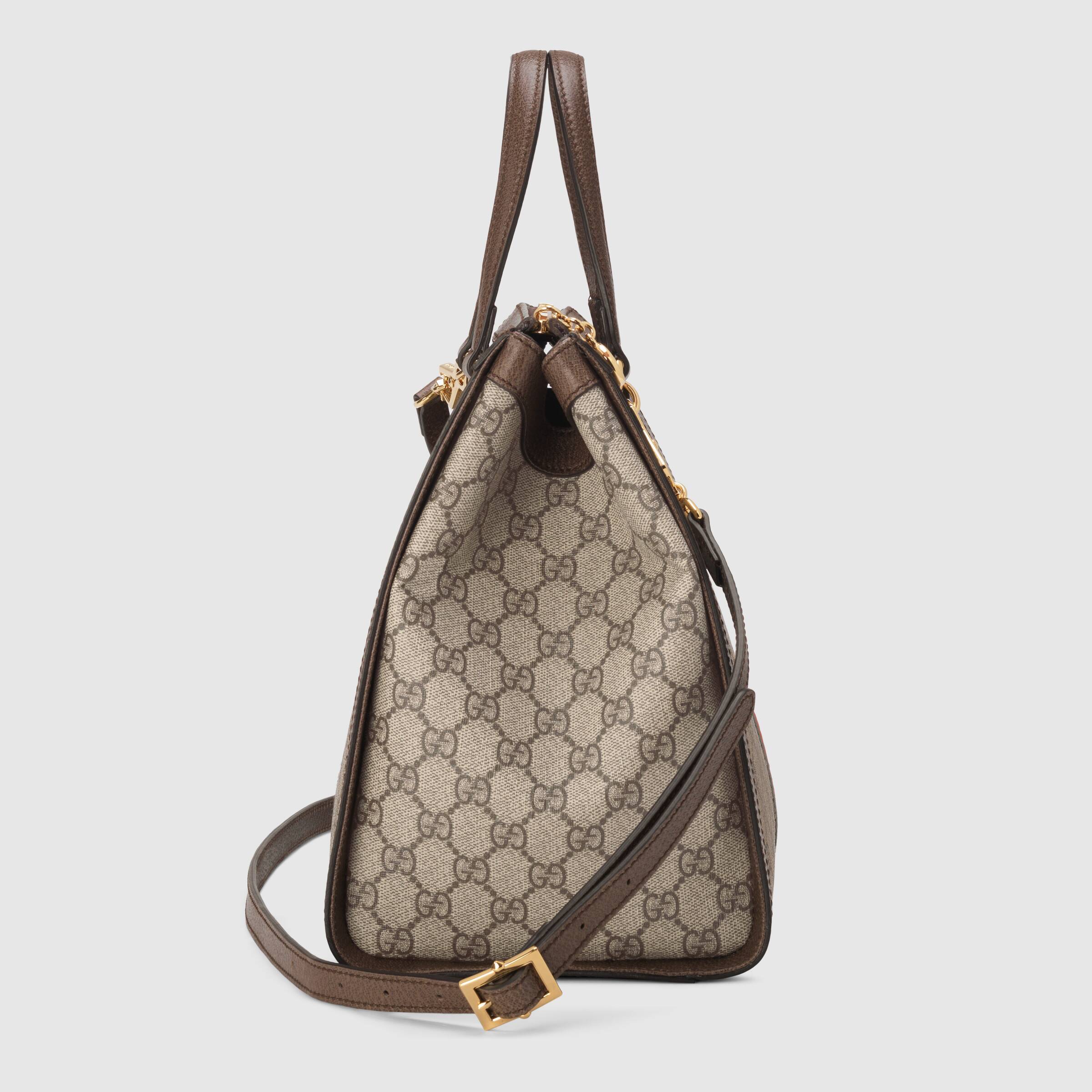 Gucci Ophidia GG Medium Tote Bag for Women - Luxury Designer Handbag with GG Supreme Canvas & Leather Trim - Perfect for Work, Travel & Everyday Use
